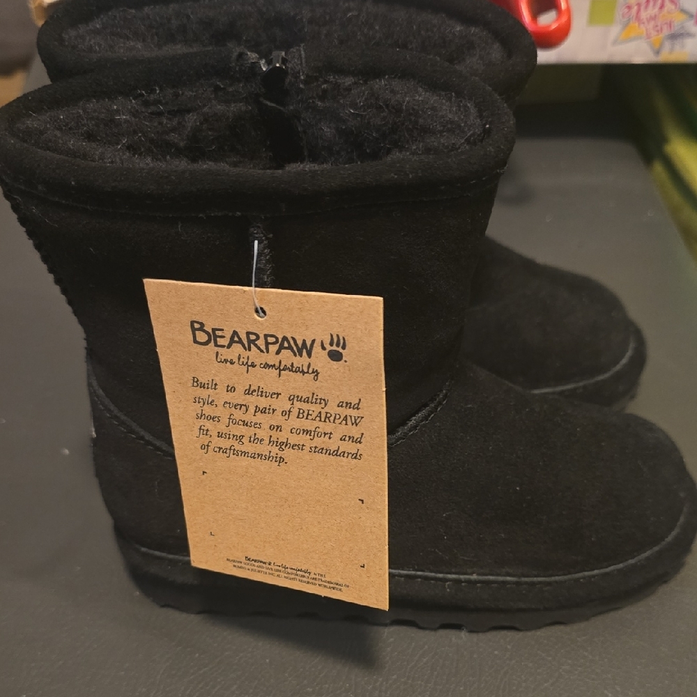 BearPaw Kids Black Suede Boots